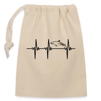 Heartbeat for dolphins - Closable cotton gift bag (14x20cm) - nature - Front