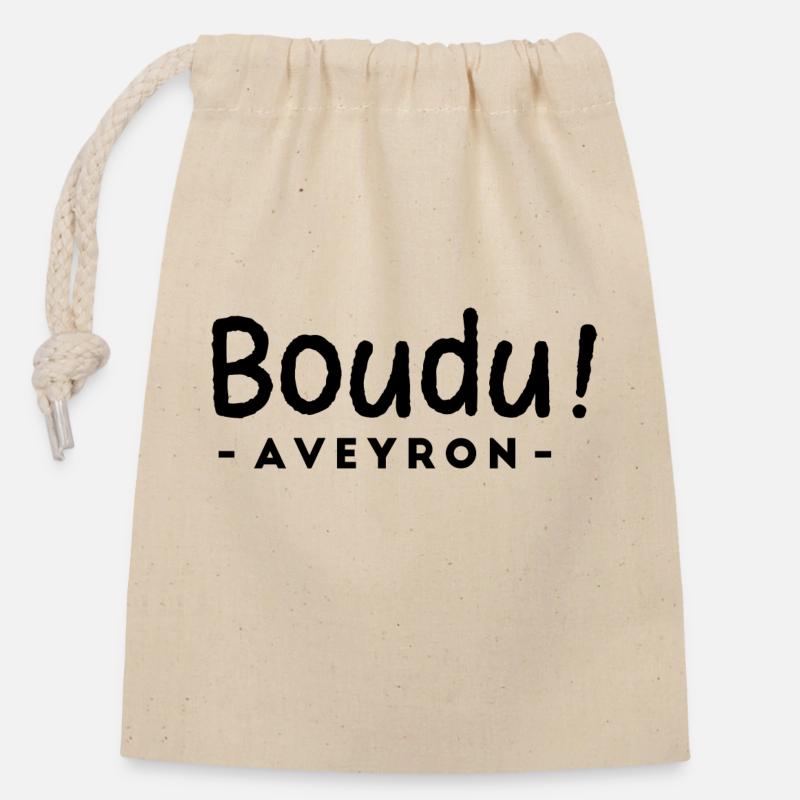 Aveyron expression humour boudu - Sac cadeau en coton avec cordon (14 x 20 cm) - nature