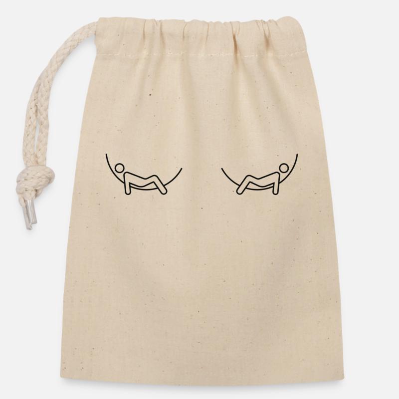Détendez-vous - Sac cadeau en coton avec cordon (14 x 20 cm) - nature