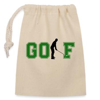 Golf 01 - Closable cotton gift bag (14x20cm) - nature - Front