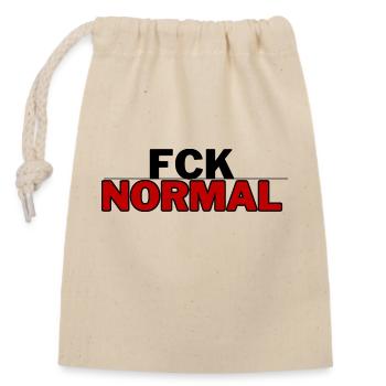 FCK NORMAL - für Authentizität und Individualität - Verschließbarer Geschenkbeutel aus Baumwolle (14x20cm) - Natur - Vorne