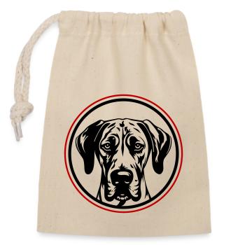 Great Dane Dog Head - Closable cotton gift bag (14x20cm) - nature - Front