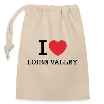 Ich liebe das Loiretal | Loire-Tal - Verschließbarer Geschenkbeutel aus Baumwolle (14x20cm) - Natur - Vorne