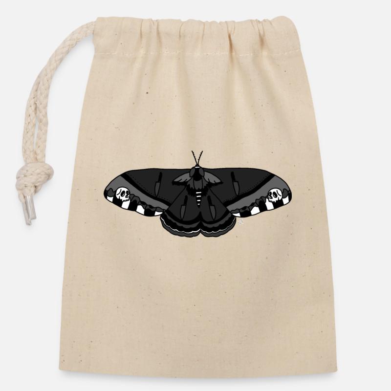 Moth - Closable cotton gift bag (14x20cm) - nature