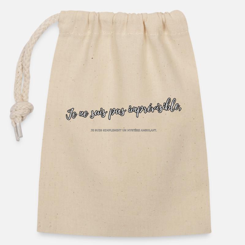 Unpredictable - Closable cotton gift bag (14x20cm) - nature