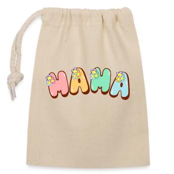 Mama Retro-Design im bubblegum Style als Geschenk - Verschließbarer Geschenkbeutel aus Baumwolle (14x20cm) - Natur - Vorne
