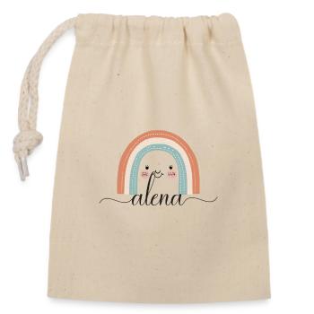 Alena! Rainbow, customisable - Closable cotton gift bag (14x20cm) - nature - Front