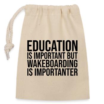 Wakeboard - Closable cotton gift bag (14x20cm) - nature - Front