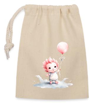 Baby Animals Dreamland Balloon Axolotl - Closable cotton gift bag (14x20cm) - nature - Front