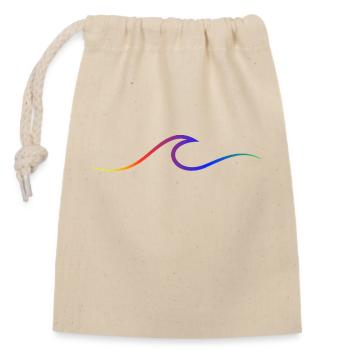 Vague vague Surf Eau Rat Surfer - Sac cadeau en coton avec cordon (14 x 20 cm) - nature - Devant