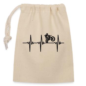 Heartbeat pour les motos tout-terrain - Sac cadeau en coton avec cordon (14 x 20 cm) - nature - Devant