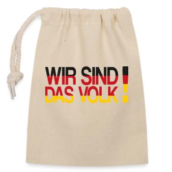 Wir sind das Volk - Verschließbarer Geschenkbeutel aus Baumwolle (14x20cm) - Natur - Vorne