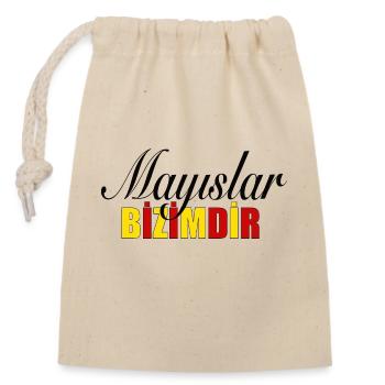 Mayislar Bizimdir - Verschließbarer Geschenkbeutel aus Baumwolle (14x20cm) - Natur - Vorne