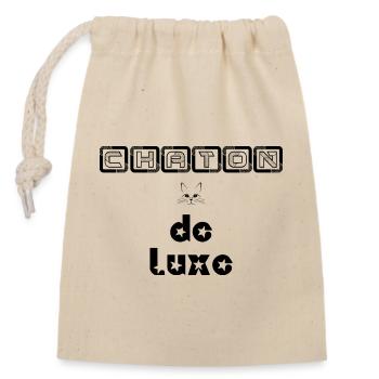 Chaton de Luxe Chat Animal Domestique - Sac cadeau en coton avec cordon (14 x 20 cm) - nature - Devant