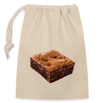 Rustikaler Brownie Illustration - Verschließbarer Geschenkbeutel aus Baumwolle (14x20cm) - Natur - Vorne