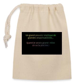 phrase inspirante malicieuse - Sac cadeau en coton avec cordon (14 x 20 cm) - nature - Devant