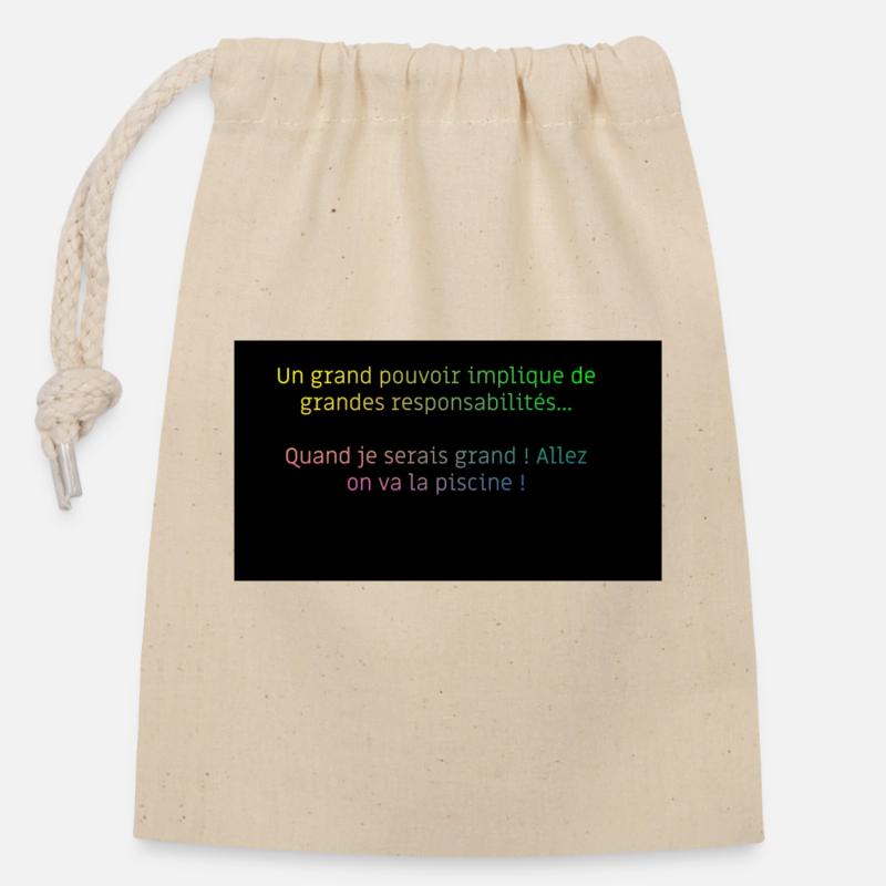 phrase inspirante malicieuse - Sac cadeau en coton avec cordon (14 x 20 cm) - nature