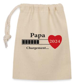Dad - Daddy-to-be Loading - Closable cotton gift bag (14x20cm) - nature - Front
