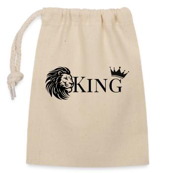KING - Sac cadeau en coton avec cordon (14 x 20 cm) - nature - Devant