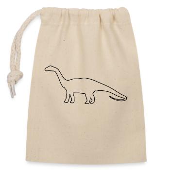 dino - Closable cotton gift bag (14x20cm) - nature - Front