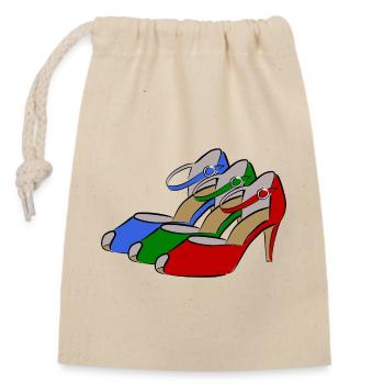 Shoe Fashion - Closable cotton gift bag (14x20cm) - nature - Front