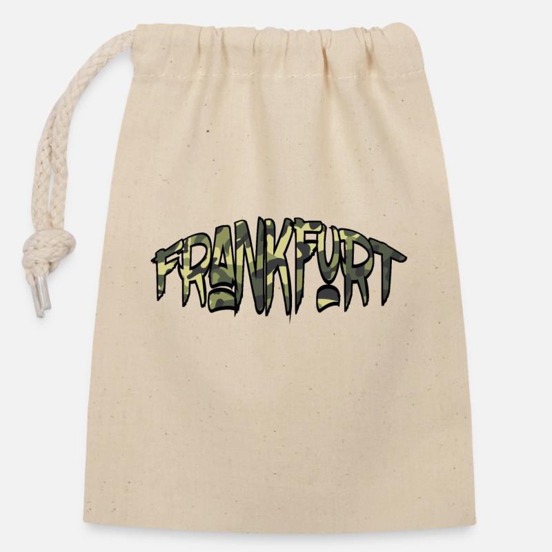 Camouflage de Francfort - Sac cadeau en coton avec cordon (14 x 20 cm) - nature