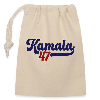 KAMALA HARRIS America - Closable cotton gift bag (14x20cm) - nature - Front