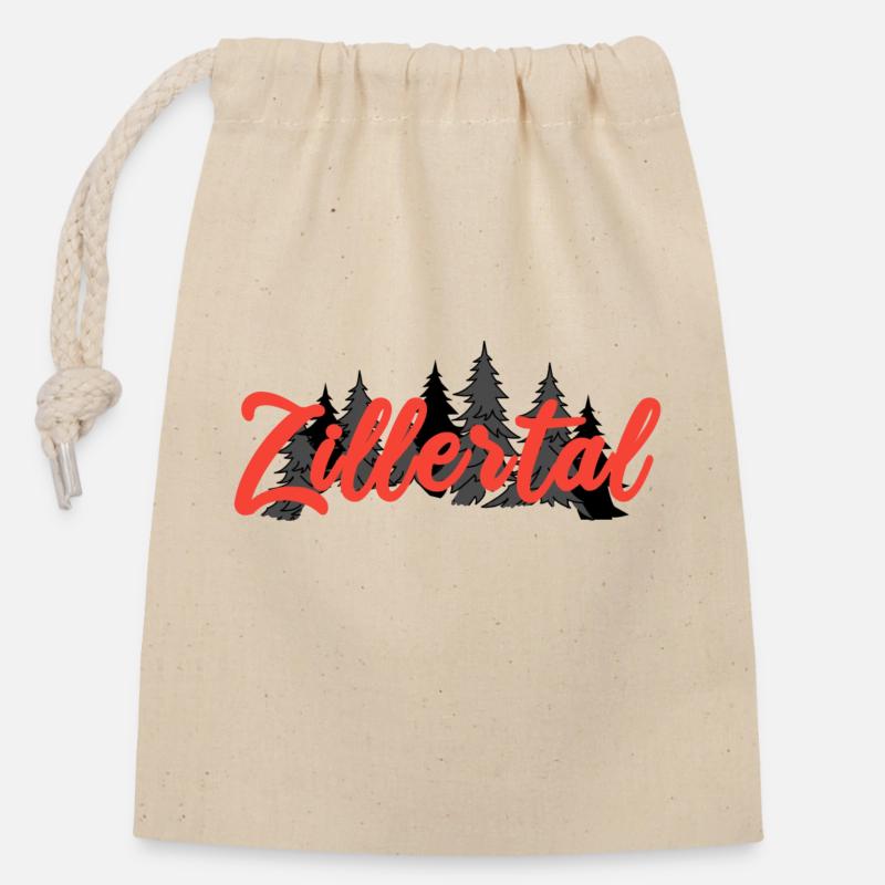 Zillertal im Wald - Verschließbarer Geschenkbeutel aus Baumwolle (14x20cm) - Natur