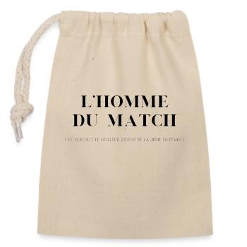 Man of the match - Closable cotton gift bag (14x20cm) - nature - Front