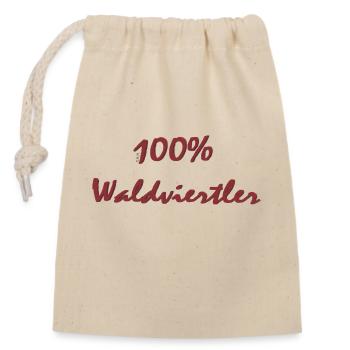 100% Waldviertler - Verschließbarer Geschenkbeutel aus Baumwolle (14x20cm) - Natur - Vorne