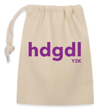 hdgdl hab dich ganz doll liebY2K Jahr2000 lila - Verschließbarer Geschenkbeutel aus Baumwolle (14x20cm) - Natur - Vorne