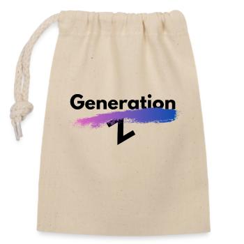 Generation Z - Verschließbarer Geschenkbeutel aus Baumwolle (14x20cm) - Natur - Vorne