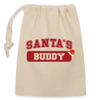 Santa's Buddy Christmas Gift Christmas Outfit - Closable cotton gift bag (14x20cm) - nature - Front