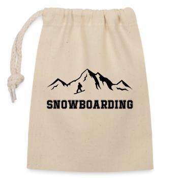 Planche à neige - Sac cadeau en coton avec cordon (14 x 20 cm) - nature - Devant