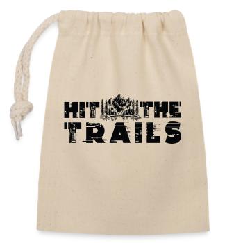 Trail Running Sports - Closable cotton gift bag (14x20cm) - nature - Front