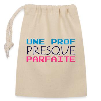 School / Teacher / Teacher / Teacher / Teacher - Closable cotton gift bag (14x20cm) - nature - Front