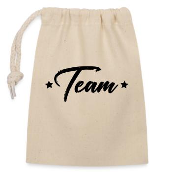 Team - Closable cotton gift bag (14x20cm) - nature - Front