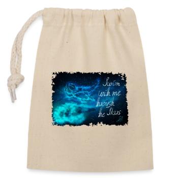 Nagez à travers les étoiles - Sac cadeau en coton avec cordon (14 x 20 cm) - nature - Devant
