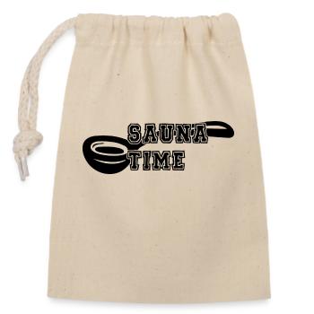 Sauna Wellness Spa - Closable cotton gift bag (14x20cm) - nature - Front