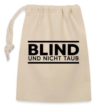 blind blindenhund - Verschließbarer Geschenkbeutel aus Baumwolle (14x20cm) - Natur - Vorne