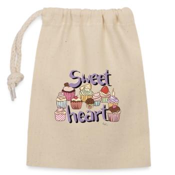 Sweetheart - Verschließbarer Geschenkbeutel aus Baumwolle (14x20cm) - Natur - Vorne