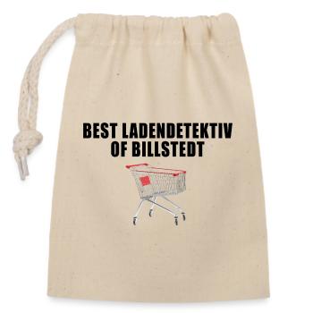 Ladendetektiv Billstedt - Verschließbarer Geschenkbeutel aus Baumwolle (14x20cm) - Natur - Vorne