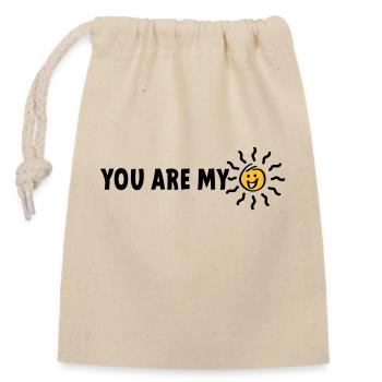 Slogan du bist mein Sonnenschein - Verschließbarer Geschenkbeutel aus Baumwolle (14x20cm) - Natur - Vorne