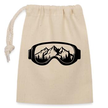 Lunettes de ski - Sac cadeau en coton avec cordon (14 x 20 cm) - nature - Devant