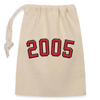 Year of birth sport 2005 - Closable cotton gift bag (14x20cm) - nature - Front