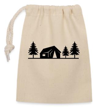 cabane dans la forêt - Sac cadeau en coton avec cordon (14 x 20 cm) - nature - Devant