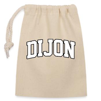 Dijon-Logo: College-Design mit authentischem Stil - Verschließbarer Geschenkbeutel aus Baumwolle (14x20cm) - Natur - Vorne