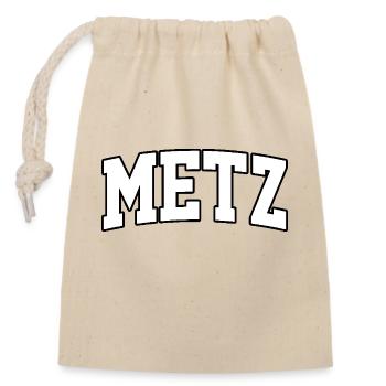 Metz-Logo: Kollegiales Design mit elegantem und elegantem Stil - Verschließbarer Geschenkbeutel aus Baumwolle (14x20cm) - Natur - Vorne