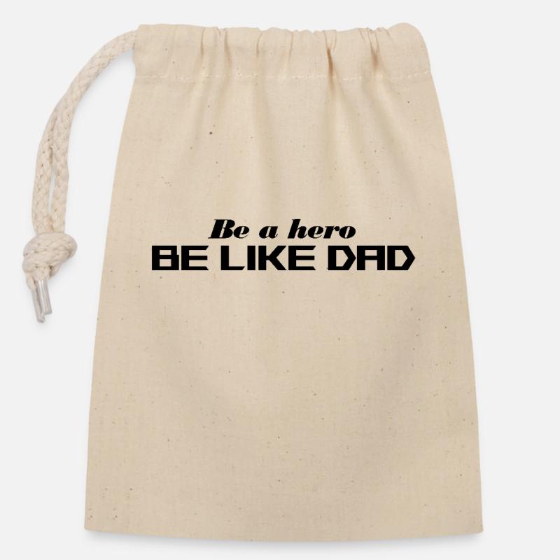 Be a hero - Closable cotton gift bag (14x20cm) - nature