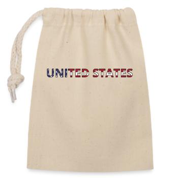 United States - Closable cotton gift bag (14x20cm) - nature - Front